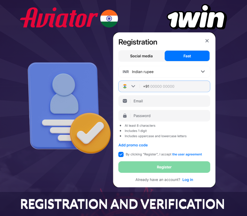 Registration and verification on the 1Win India website