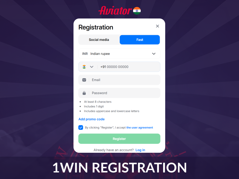 Aviator India 1win Registration Guide