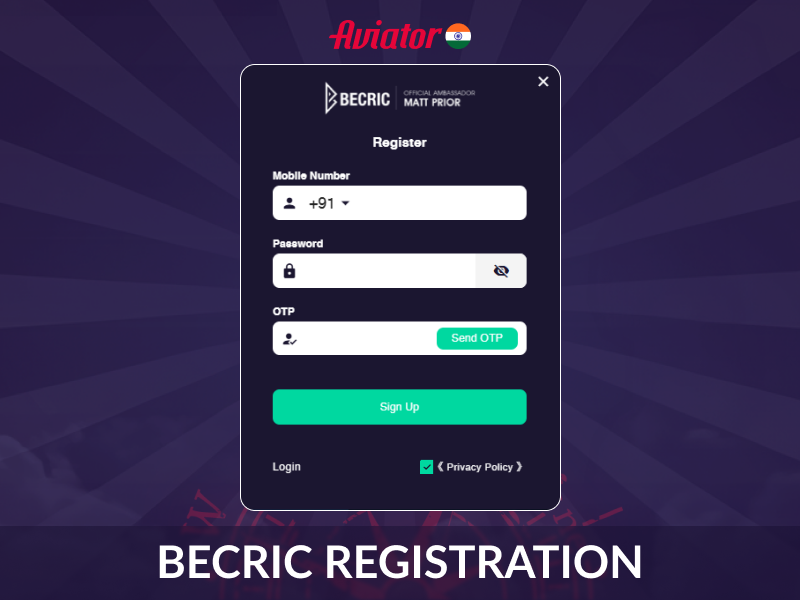 Aviator IN Becric Registration Guide